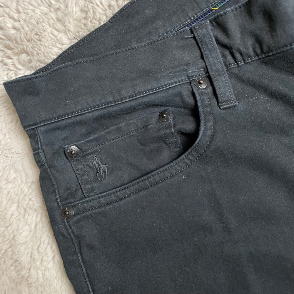 Polo Ralph Lauren Mens Varick Slim Straight Pants Black 34x30Chino Jeans - Picture 7 of 11